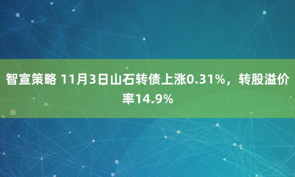 智宣策略 11月3日山石转债上涨0.31%，转股溢价率14.9%